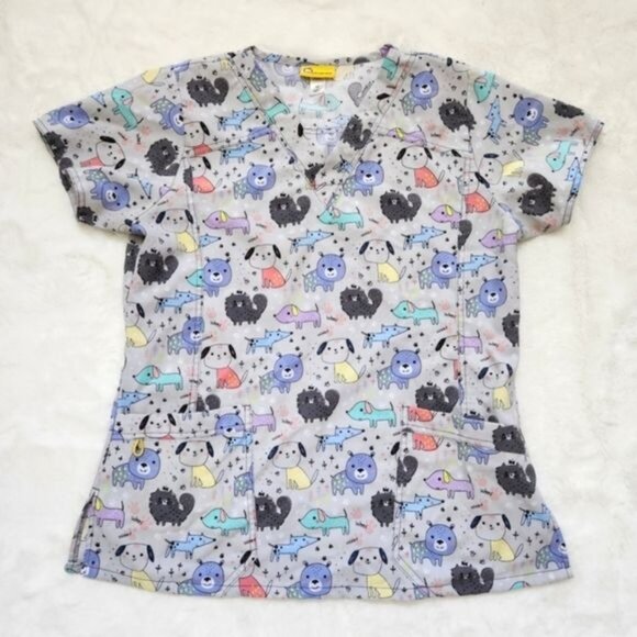 WonderWink nurse hospital scrubs-cats & dogs size M - Picture 5 of 8